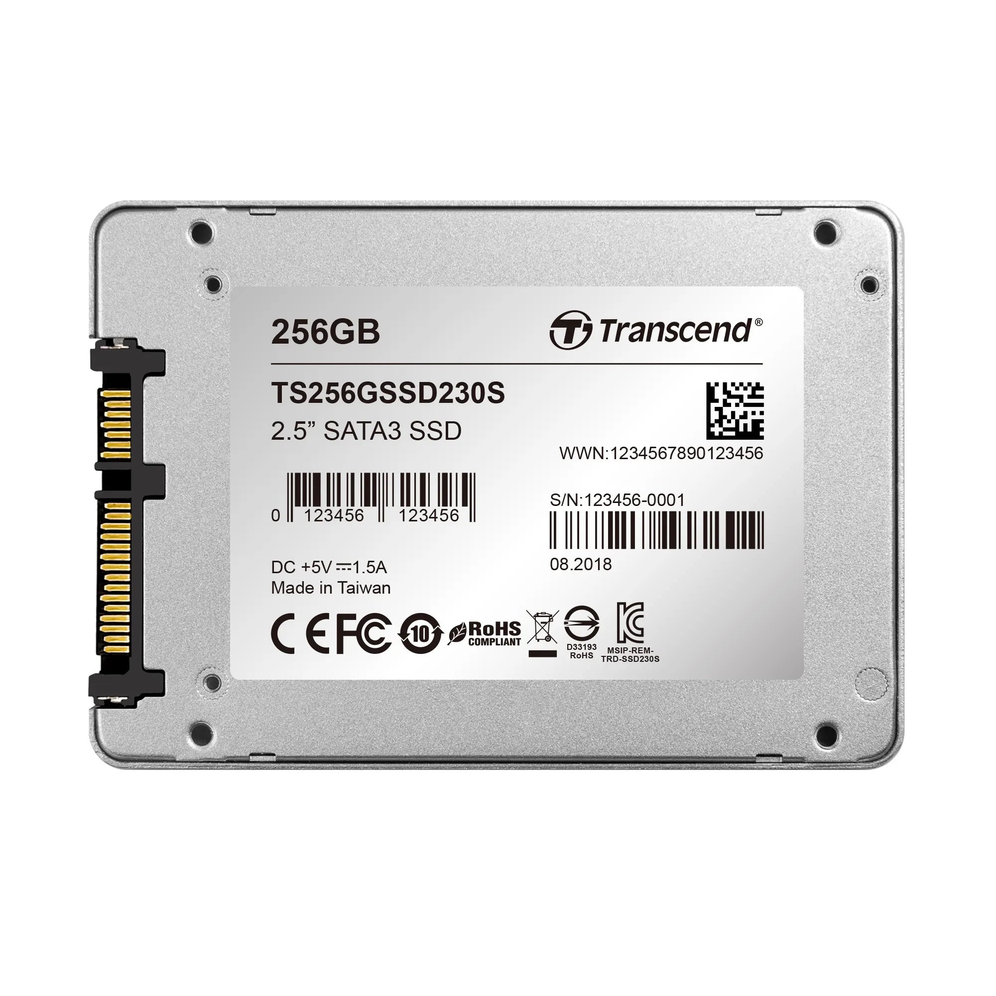 Transcend SSD230S, 256 GB, 2.5", 560 MB/s, 6 Gbit/s