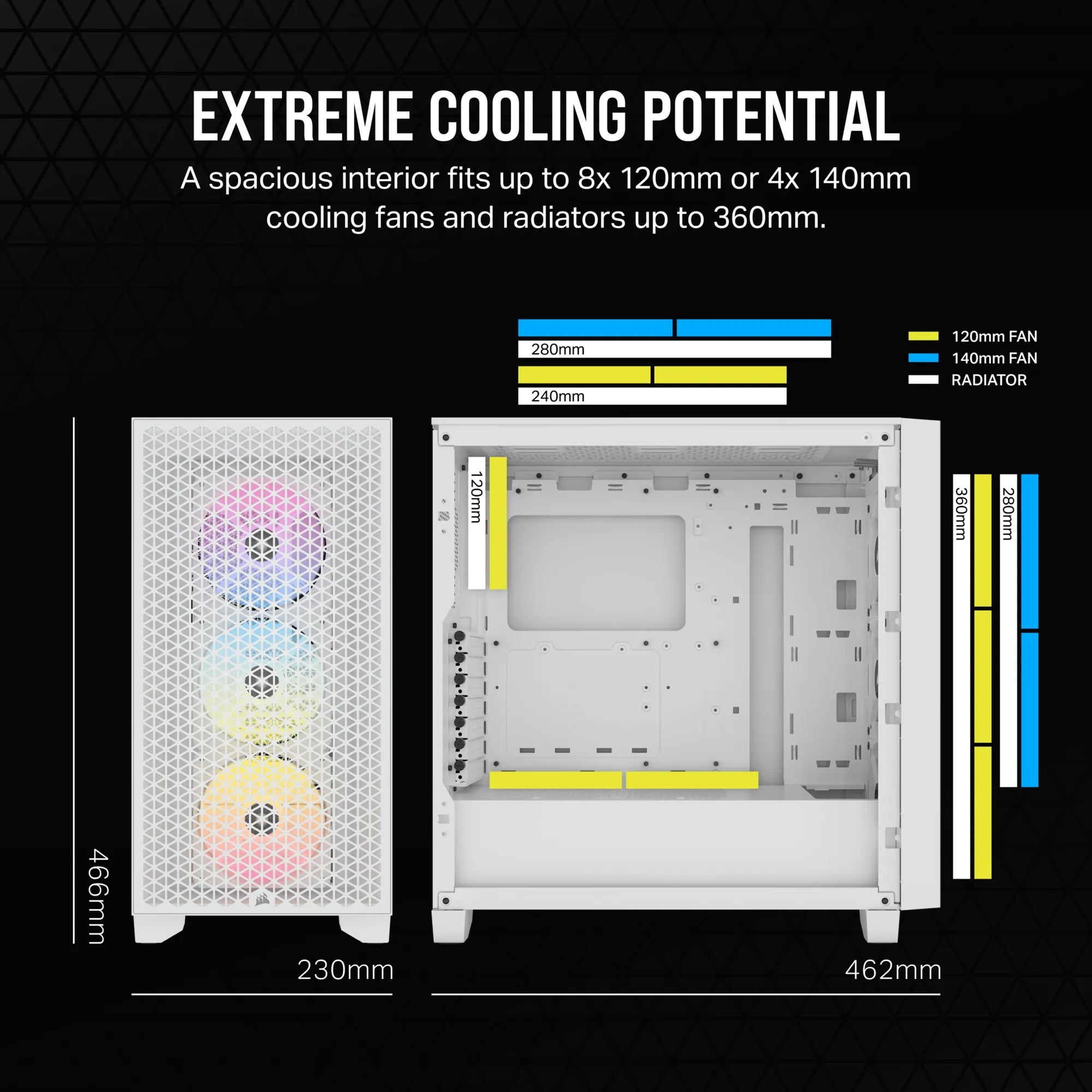 Corsair CC-9011256-WW, Midi Tower, PC, White, ATX, Gaming, Multi