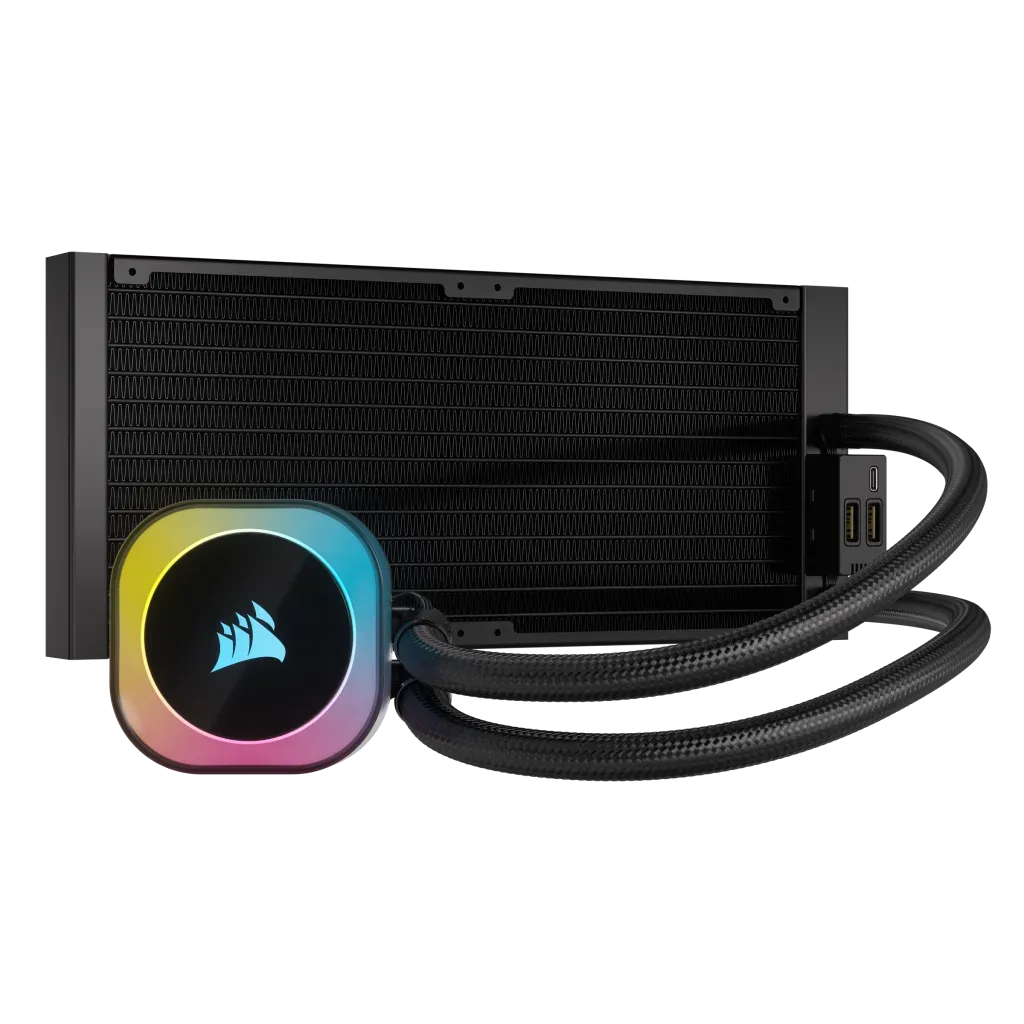 Corsair H115I, Liquid cooling kit, 14 cm, 400 RPM, 2000 RPM, 82.5 cfm, Black