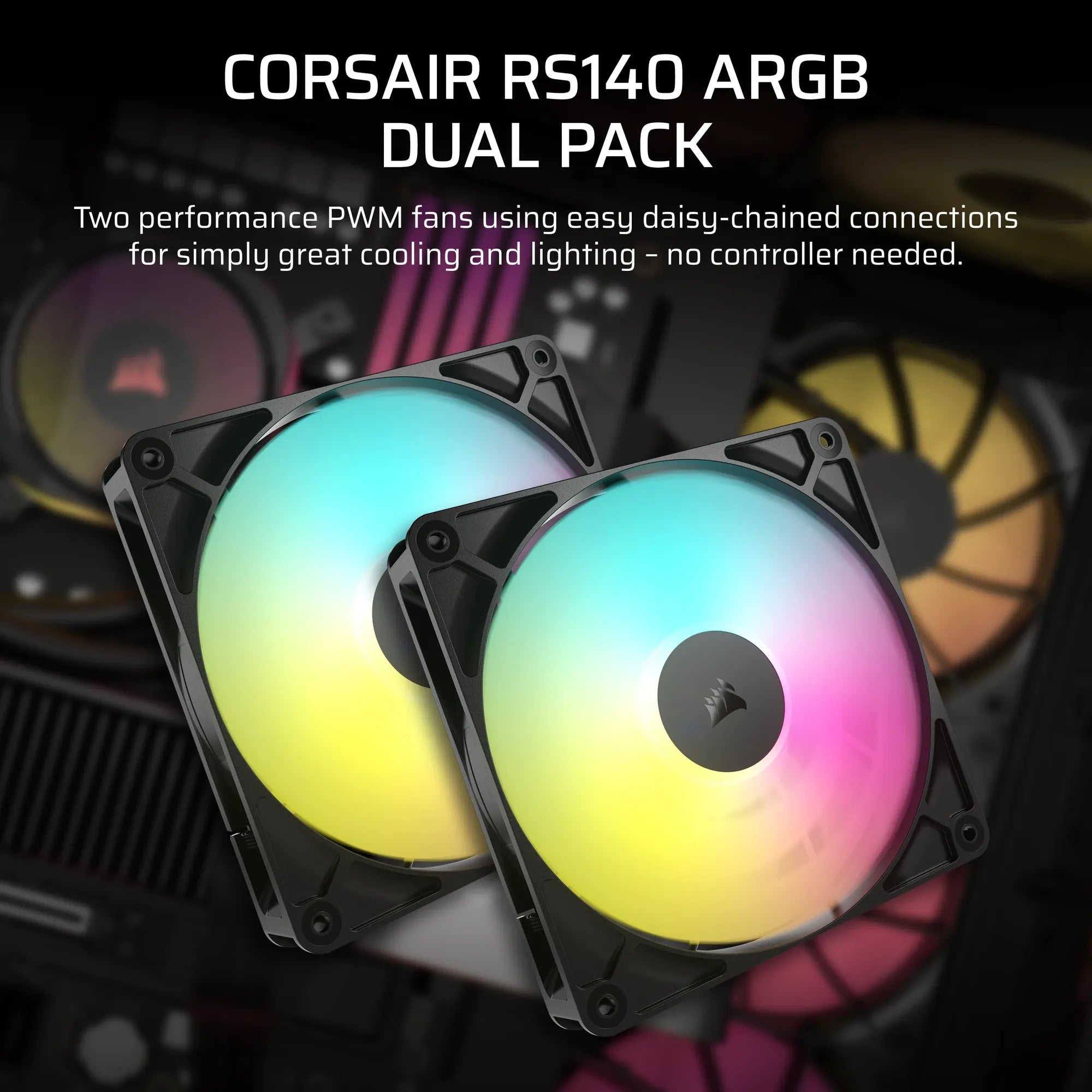 Corsair RS140 ARGB, Fan, 14 cm, 330 RPM, 1700 RPM, 36 dB, 95.5 cfm