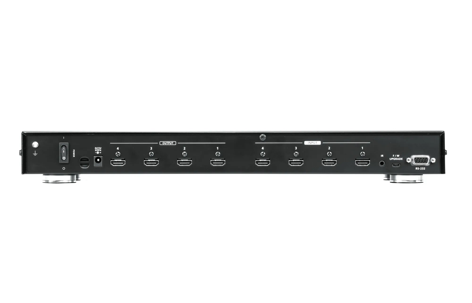 ATEN VM0404HA, HDMI, 4 x HDMI Type A Female (Black), 4 x HDMI Type A Female (Black), Metal, Black, 60 Hz
