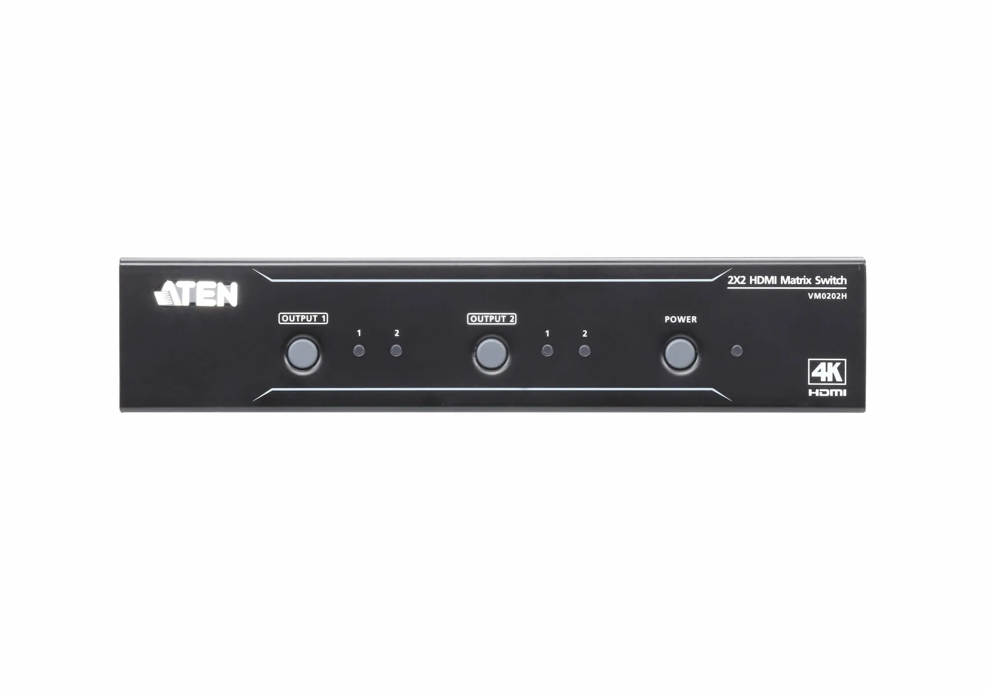 Aten VM0202H, 4096 x 2160 pixels, Rack mounting, Black