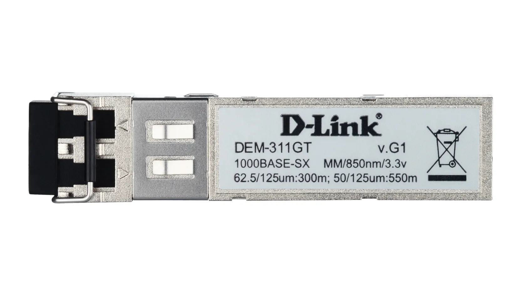 D-Link DEM-311GT, Fiber optic, 1000 Mbit/s, SFP, LC, 50/125 µm, SX