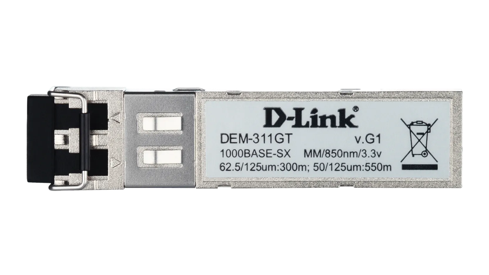 D-Link DEM-311GT, Fiber optic, 1000 Mbit/s, SFP, LC, 50/125 µm, SX