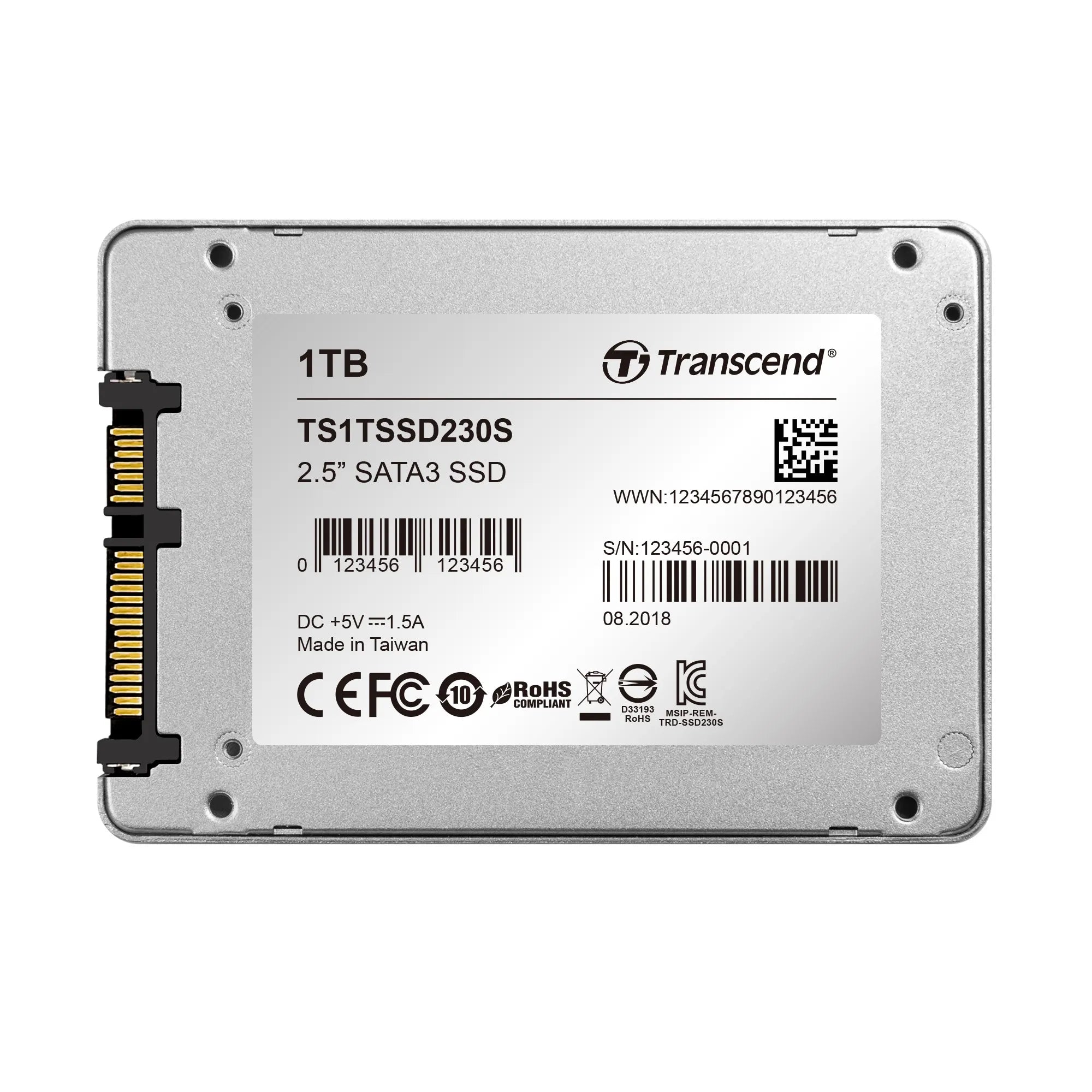 Transcend SATA III 6Gb/s SSD230S 1TB, 1 TB, 2.5", 560 MB/s, 6 Gbit/s