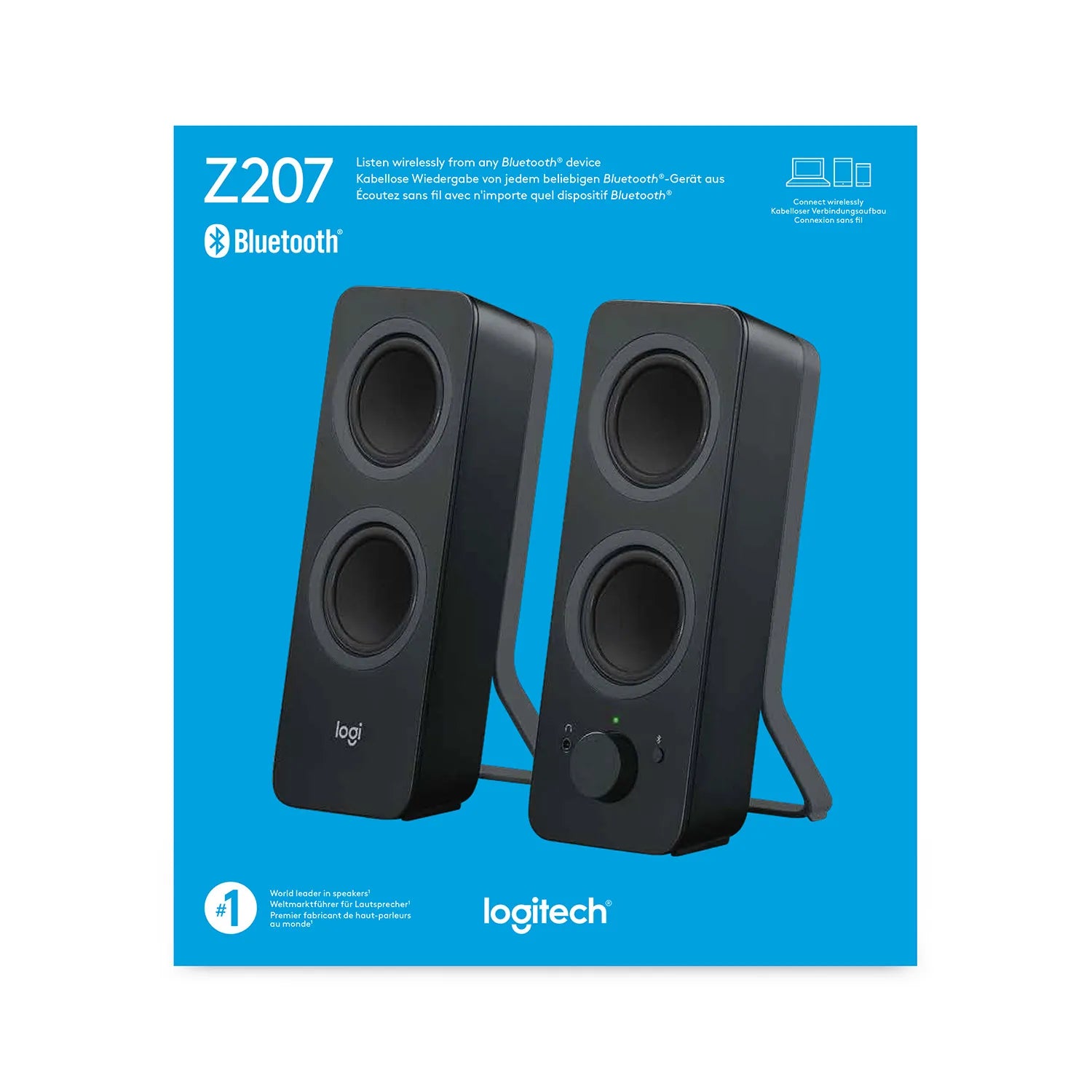 Logitech Z207 Bluetooth Computer Speakers, 2.0 channels, Wired & Wireless, 5 W, Black