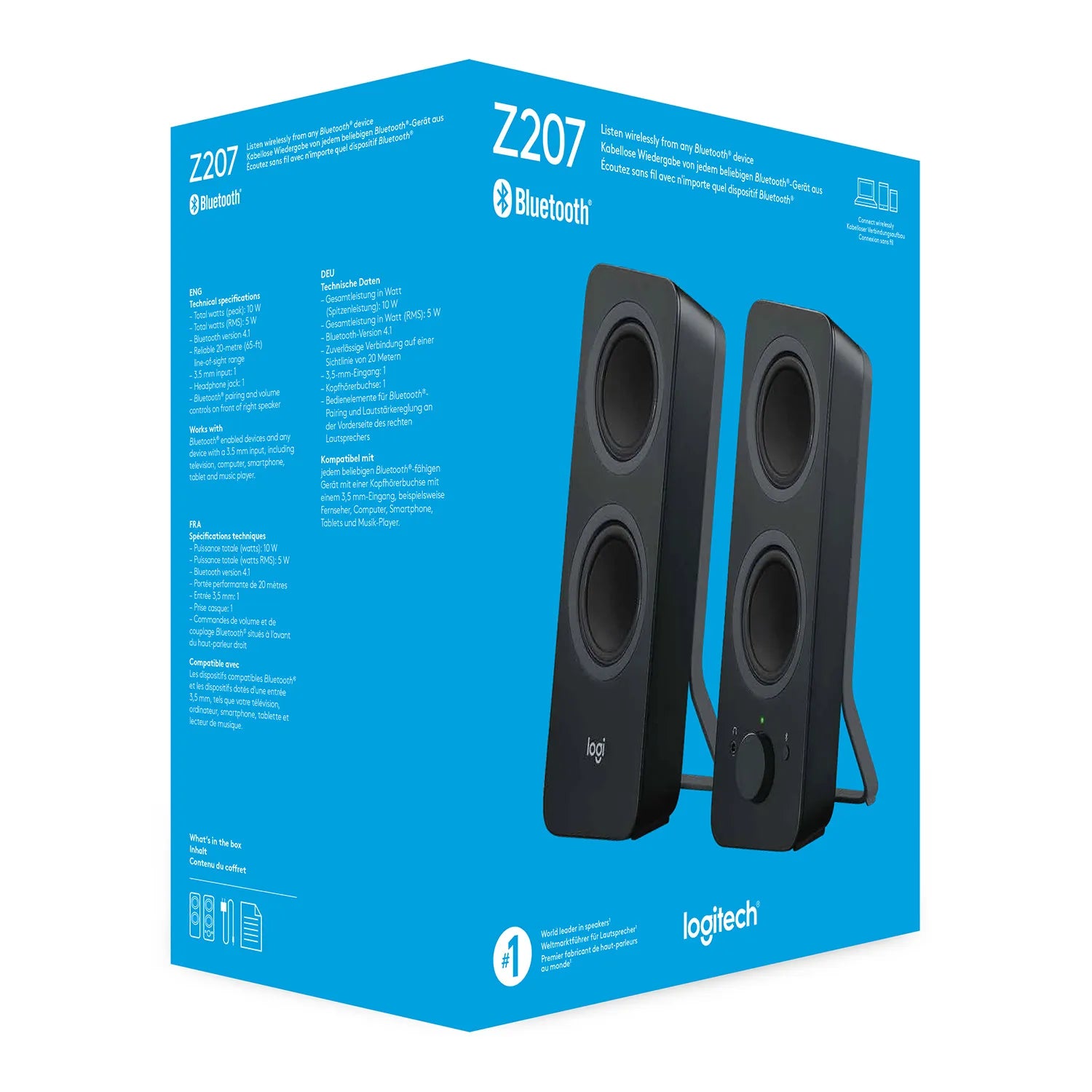 Logitech Z207 Bluetooth Computer Speakers, 2.0 channels, Wired & Wireless, 5 W, Black