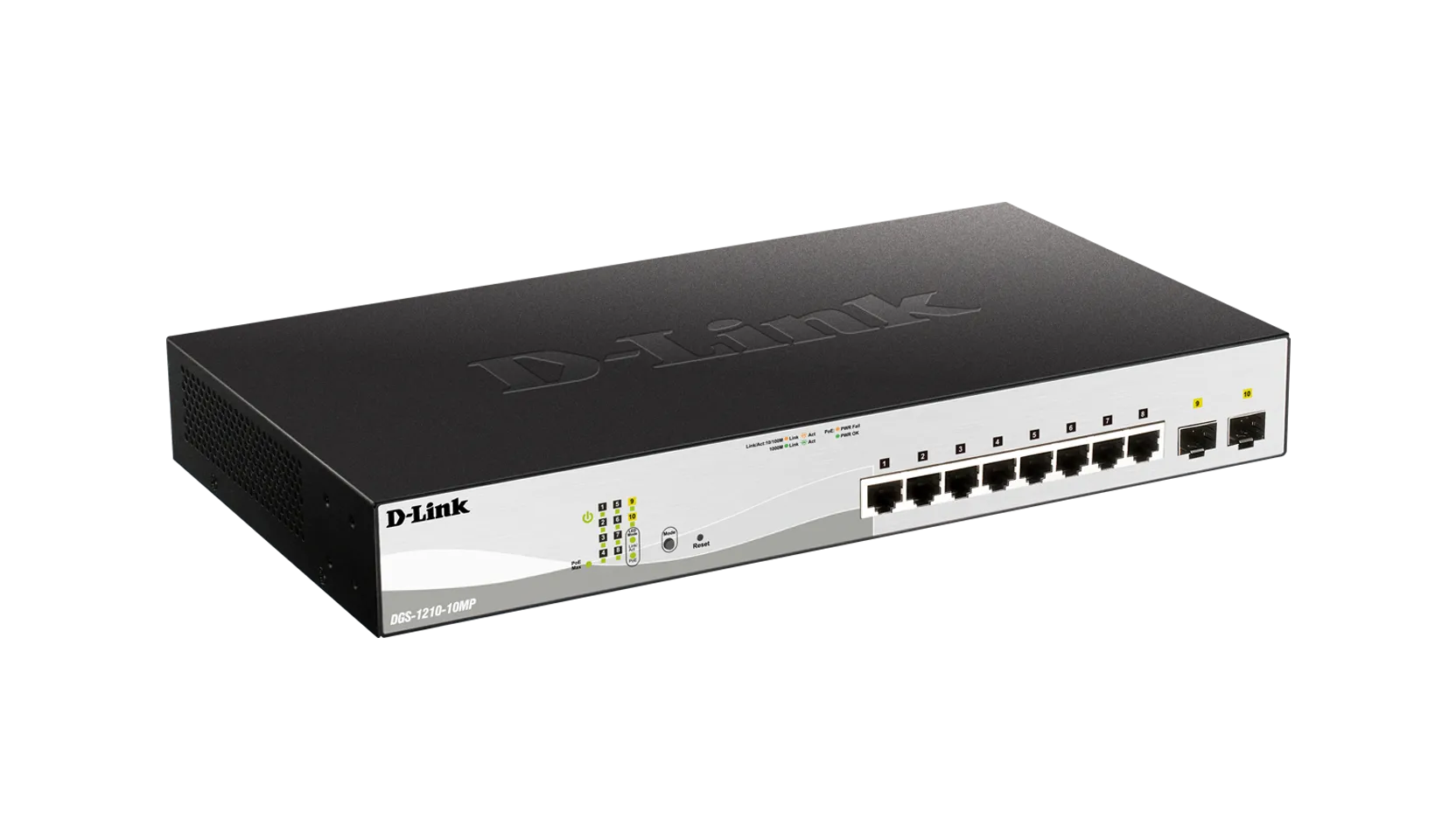 D-Link DGS-1210-10MP, Managed, L2/L3, Gigabit Ethernet (10/100/1000), Full duplex, Power over Ethernet (PoE)