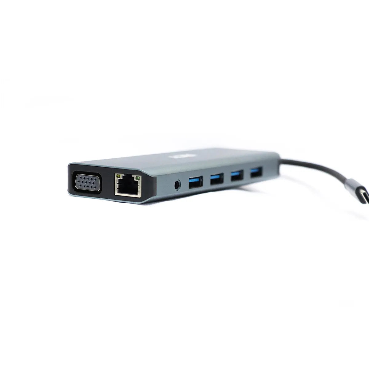 RCT compact 12-in-1 hub with 2 HDMI; 1 VGA; 3 USB3.0; 1 USB 2.0; 1 RJ45; PD; Audio; SD & microSD card reader