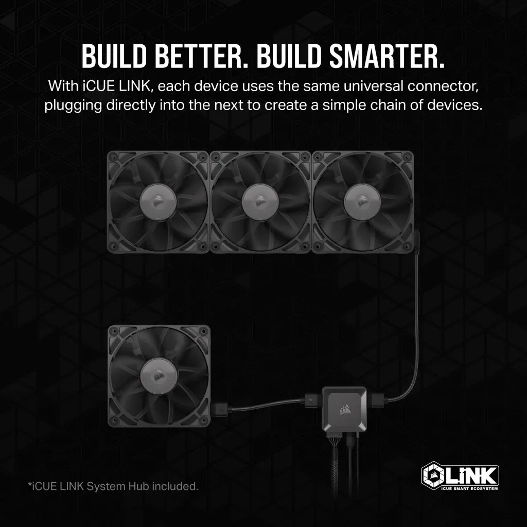 Corsair iCUE LINK RX140, Fan, 14 cm, 300 RPM, 1700 RPM, 36 dB, 95.7 cfm