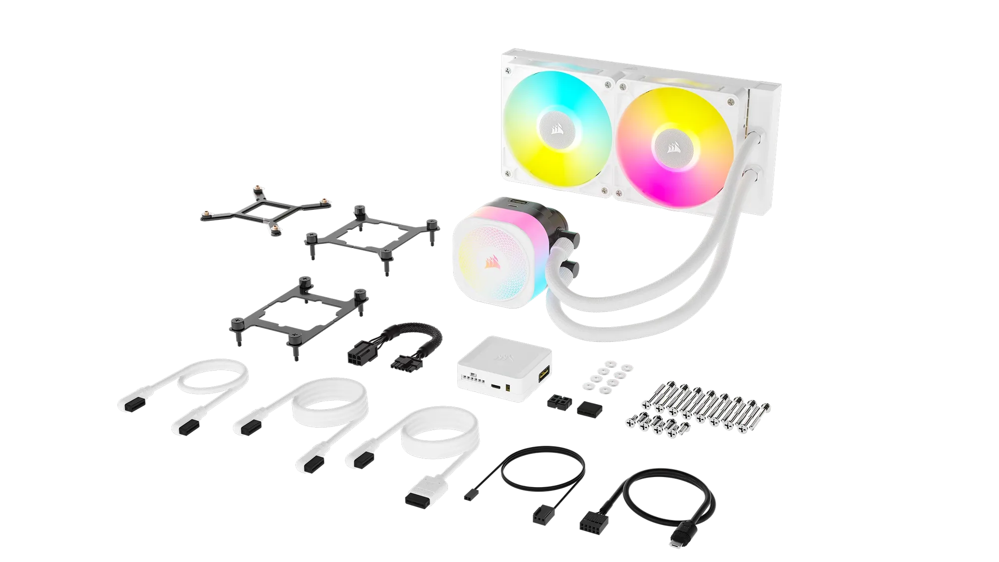 Corsair iCUE LINK TITAN RX RGB, All-in-one liquid cooler, 12 cm, 300 RPM, 2100 RPM, White