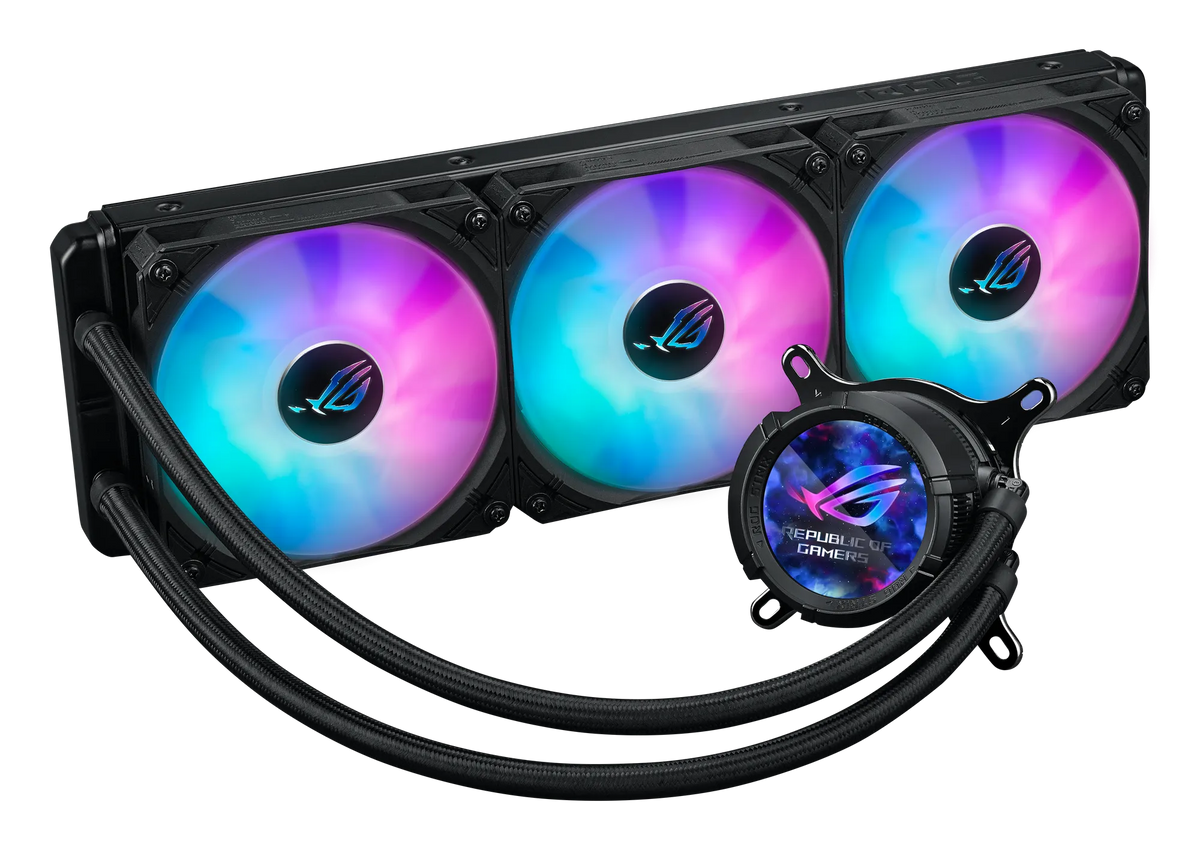 ASUS Cooler Water block:72x72x63mm. Block Material:Copper. Radiator:394x121x27 mm. Intel:LGA1700/1200/115x/1851. AMD:AM4/5