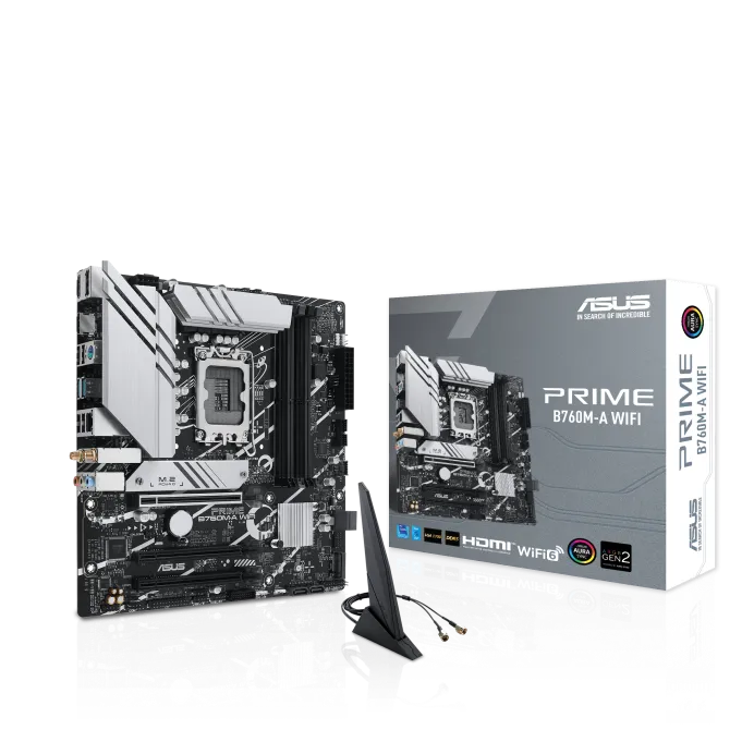 ASUS PRIME B760M-A WIFI, Intel, LGA 1700, Intel® Celeron®, Intel® Core™ i3, Intel® Core™ i5, Intel® Core™ i7, Intel® Core™ i9,..., LGA 1700, DDR5-SDRAM, 128 GB