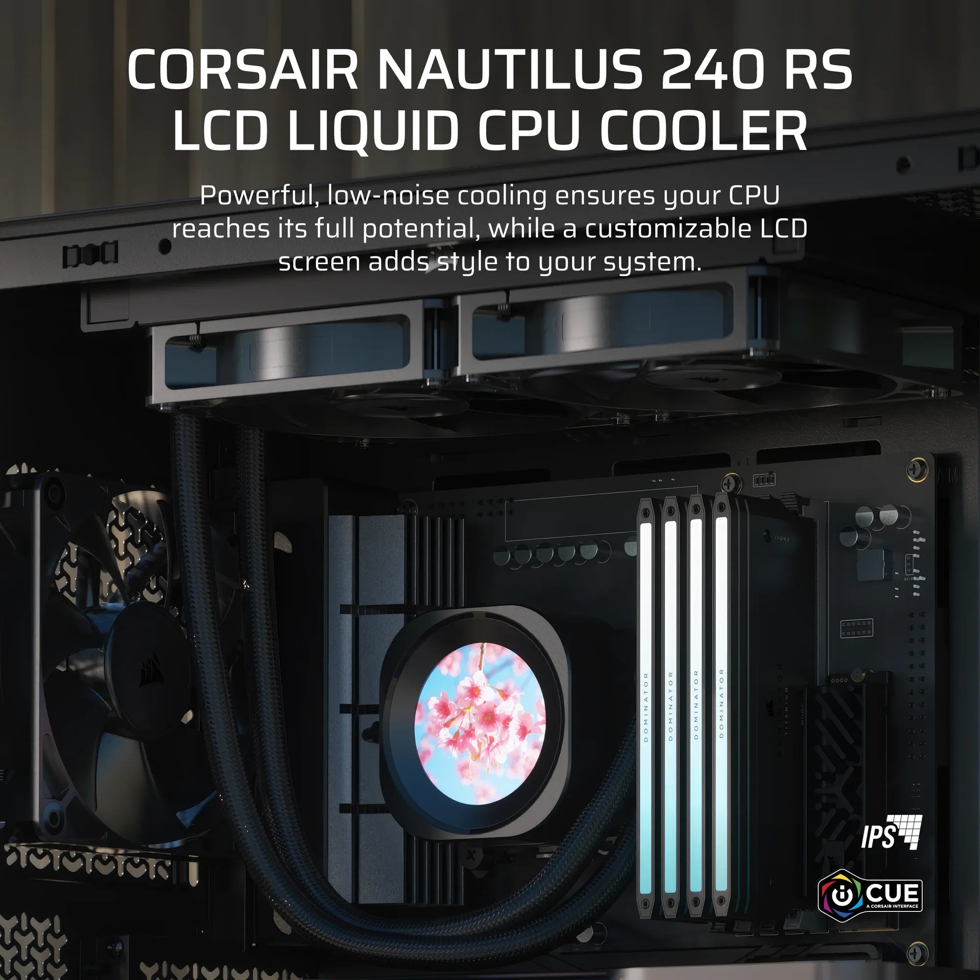 NAUTILUS 240 RS LCD Liquid CPU Cooler – 2.1'''' IPS LCD Screen – RS120 Fans – 240 mm Radiator – LGA 1851/1700;
AMD® AM5/AM4 -