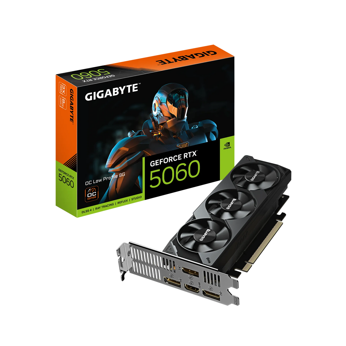 GIGABYTE nVidia GeForce RTX 5060 OC 8GB - 8GB GDDR7; 128-Bit Memory Bus; 1x HDMI; 3x DisplayPort . Low Profile