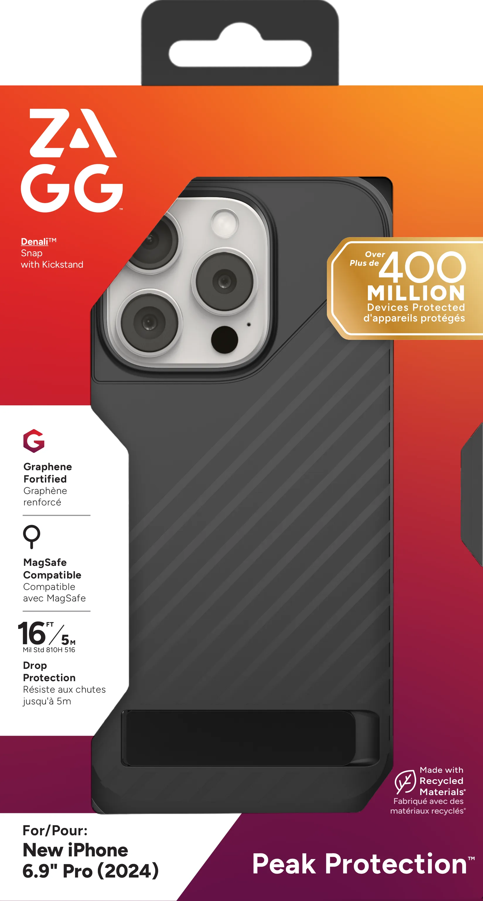 ZAGG Cases Denali Snap KS Apple  iP16 Pro Max  Black