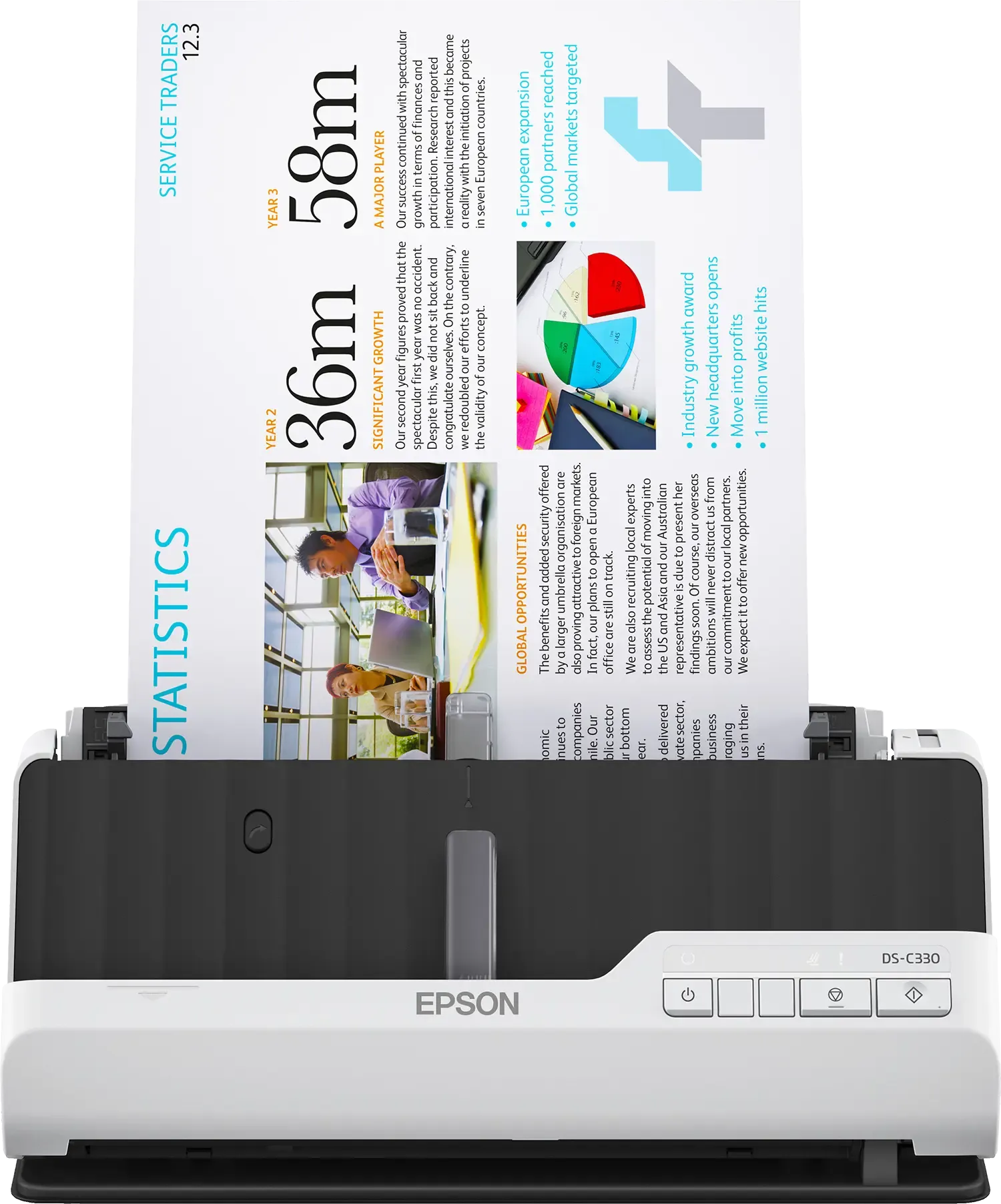 Epson DS-C330 Compact deskop scanner; Ultra-compact.Scan passports; receipts; invoices; cards and more 
