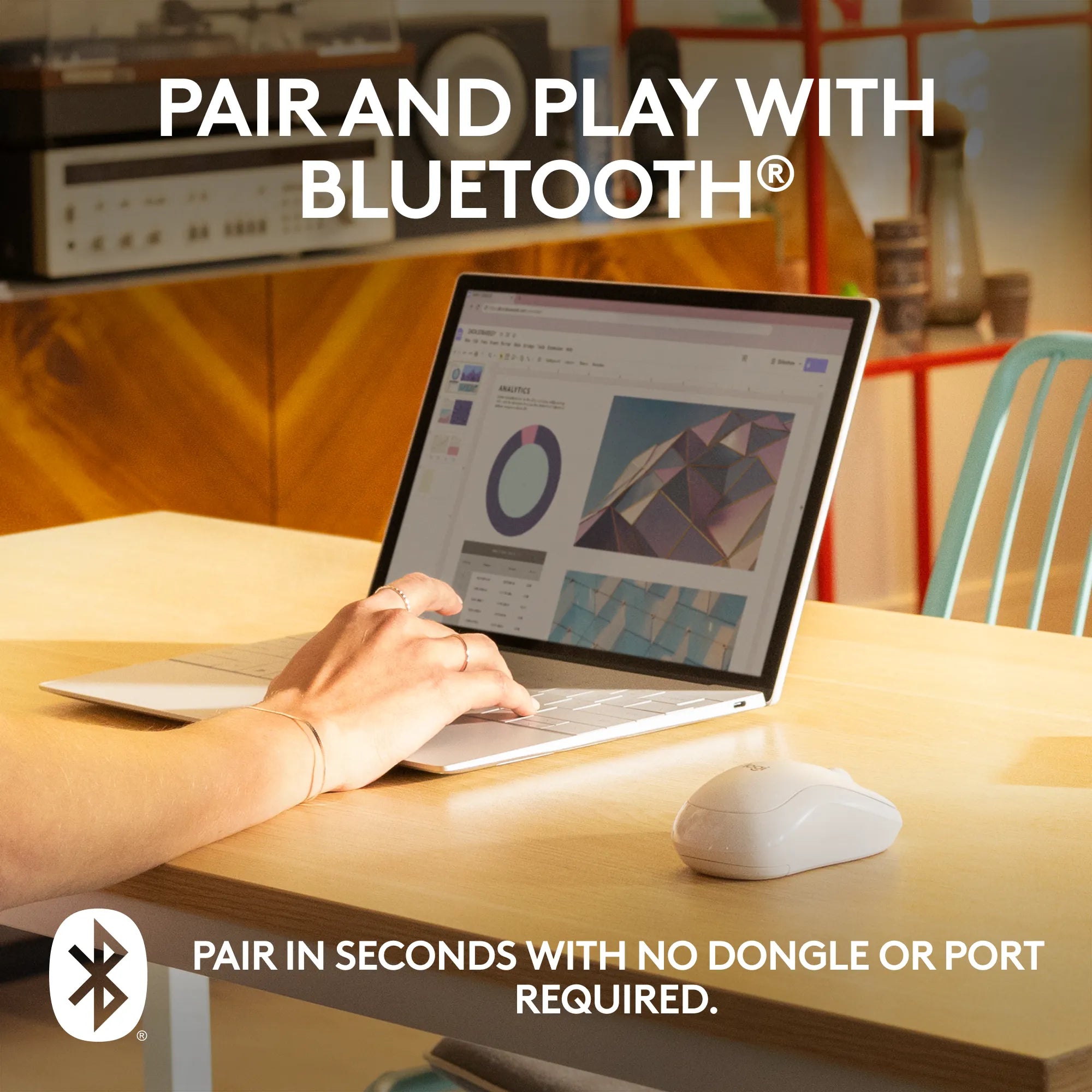 Logitech M240, Ambidextrous, Bluetooth, White