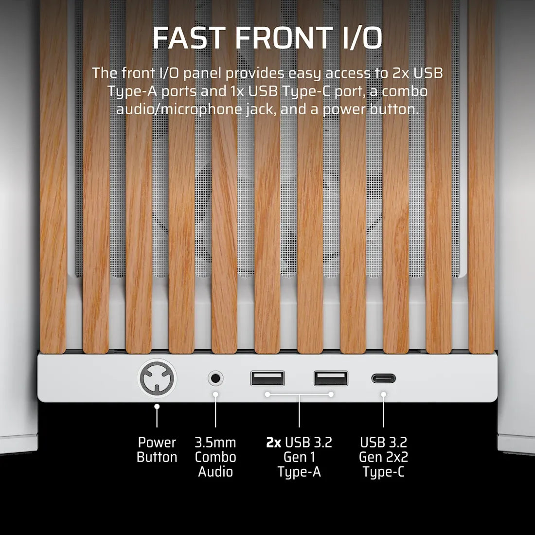 FRAME 4000D RS WOOD Modular High Airflow Mid-Tower PC Case; 4x  RS Fans; White & Oak.