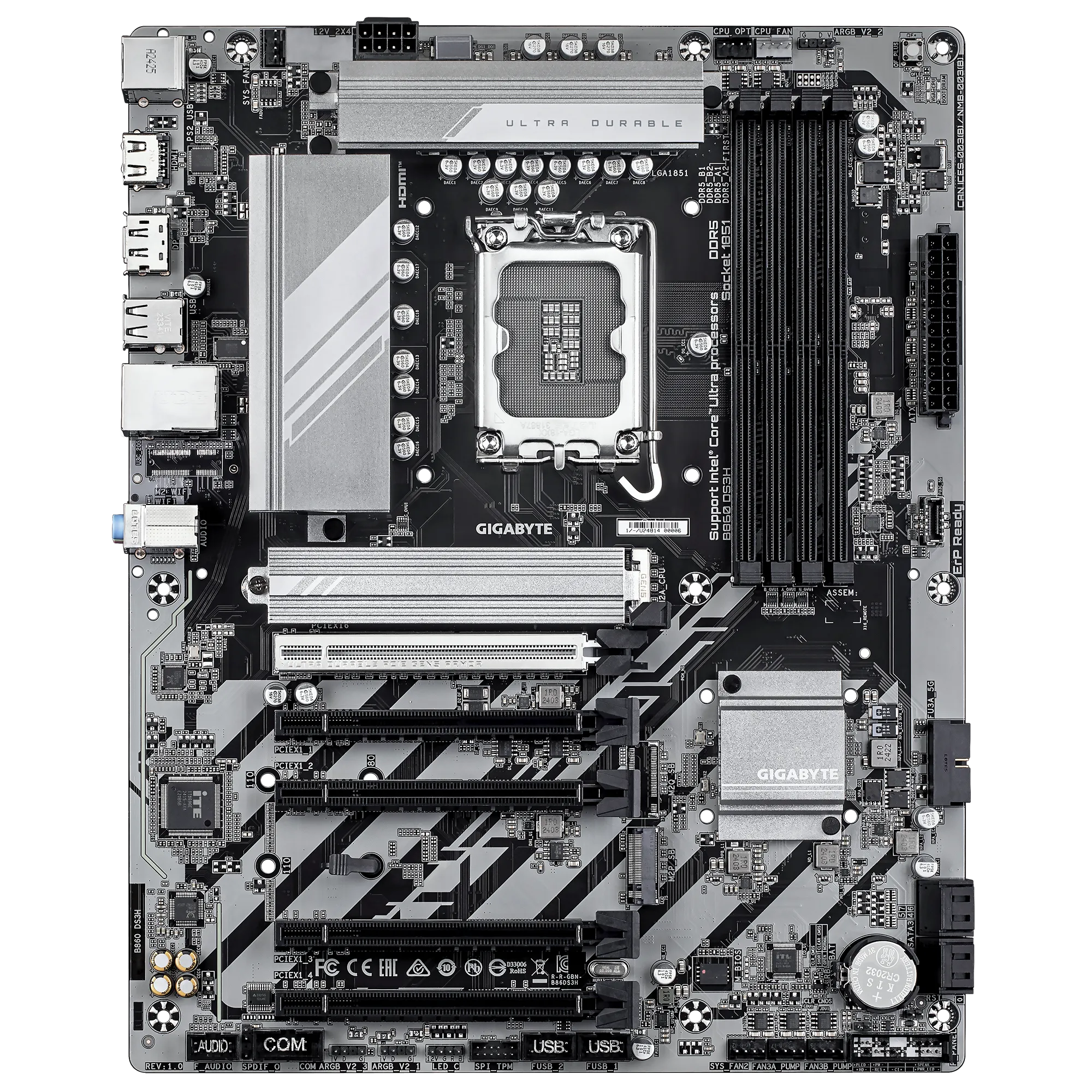 GIGABYTE Intel® B860 Chipset for LGA 1851; 4x DDR5; 2x M2; HDMI/DP ; ATX