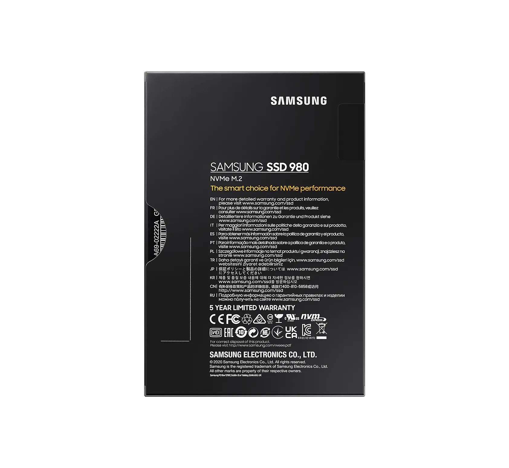 Samsung 980, 500 GB, M.2, 3100 MB/s