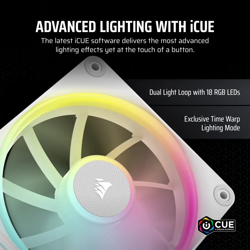 Corsair iCUE LINK LX120 RGB, Fan, 12 cm, 400 RPM, 2400 RPM, 36 dB, 69.9 cfm