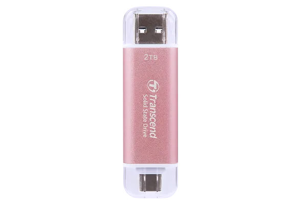 Transcend ESD310, 2 TB, USB Type-A to USB Type-C, 3.2 Gen 2 (3.1 Gen 2), 10 Gbit/s, Password protection, Pink