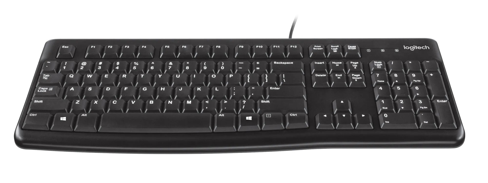 Logitech Desktop MK120, Standard, Wired, USB, QWERTY, Black, Mouse included