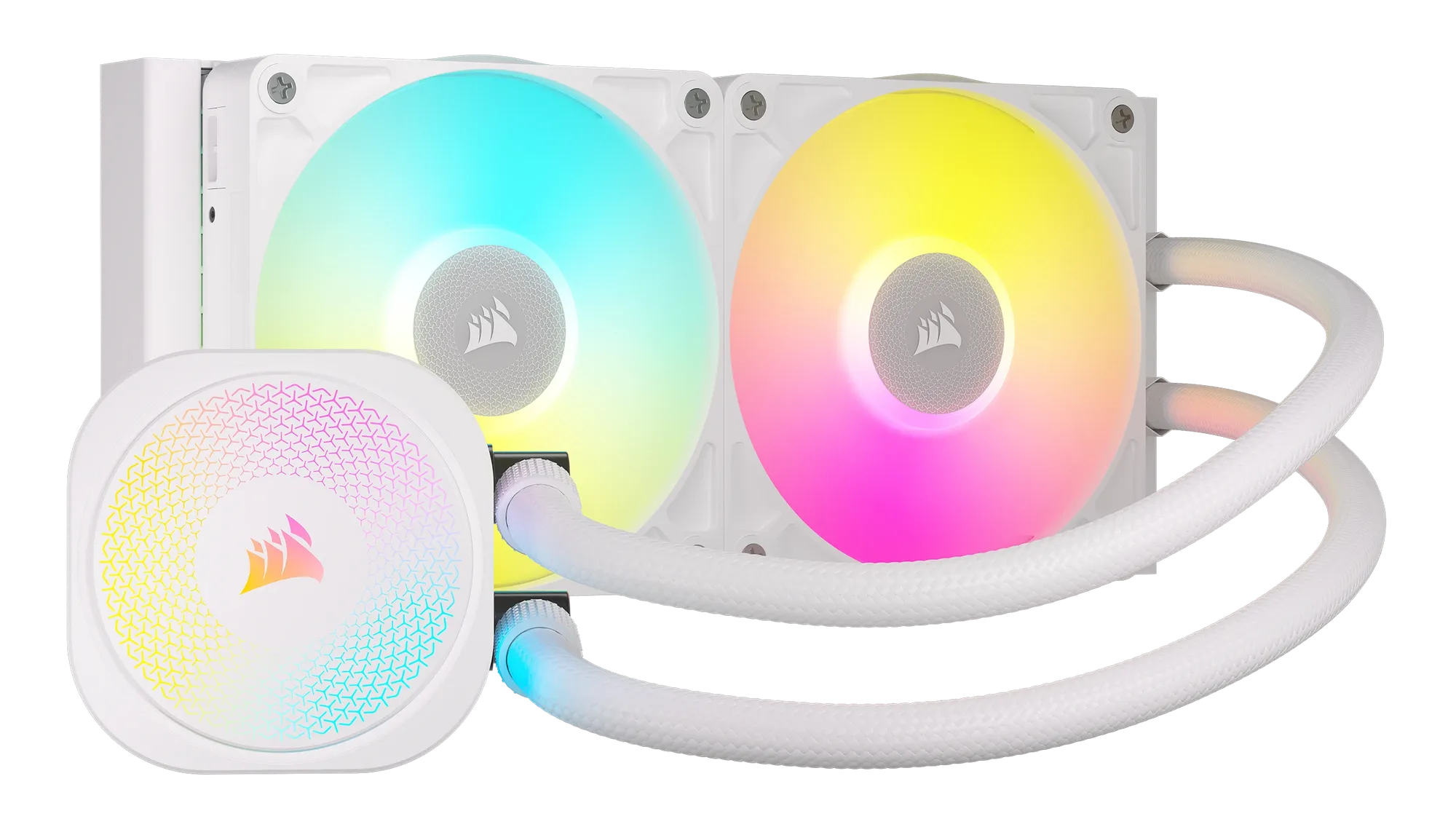 Corsair iCUE LINK TITAN RX RGB, All-in-one liquid cooler, 12 cm, 300 RPM, 2100 RPM, White