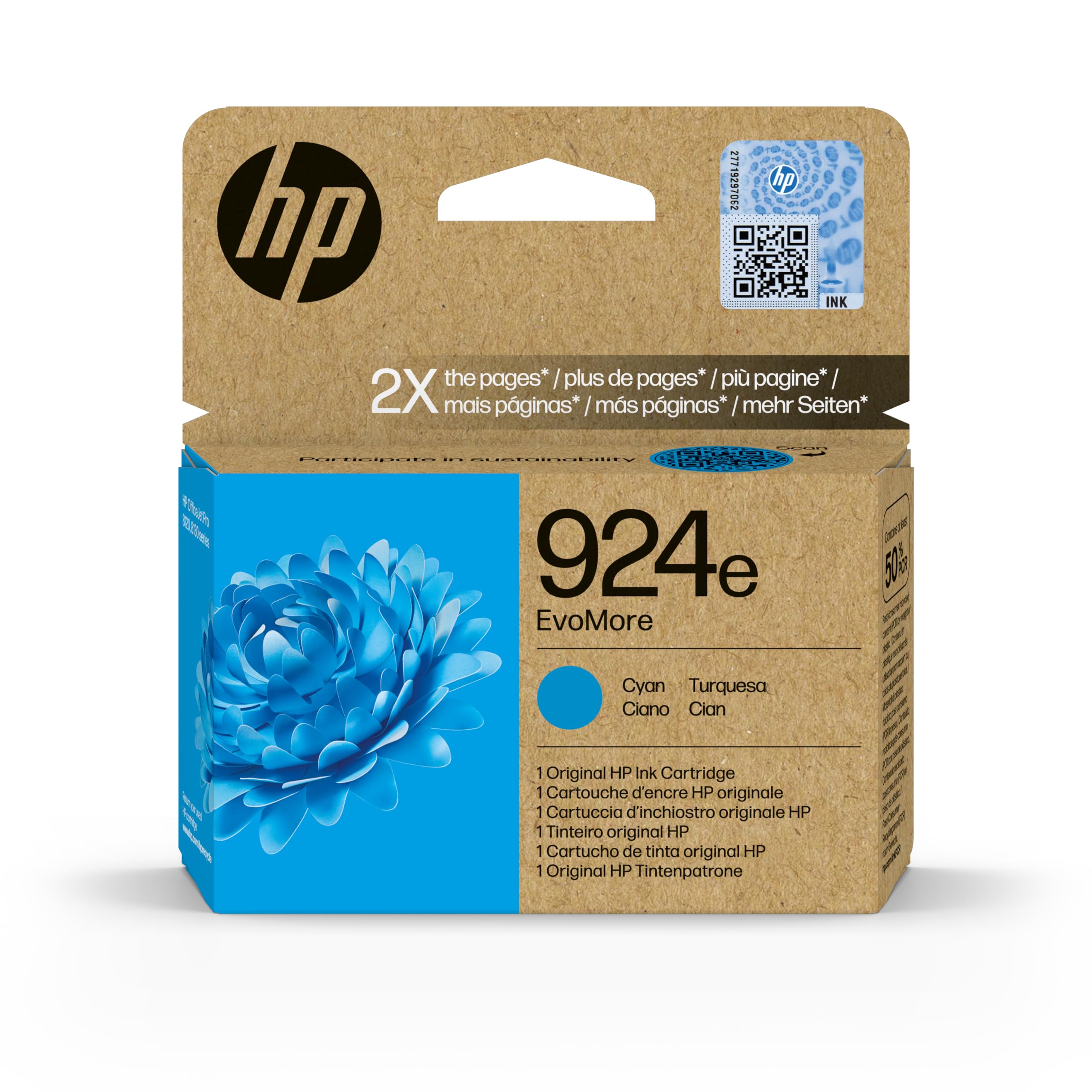 HP 925e EvoMore Cyan Original Ink Cartridge 