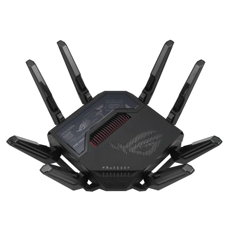 ASUS ROG Rapture GT-BE98, Wi-Fi 7 (802.11be), Quad-band (2.4 GHz / 5 GHz-1 / 5 GHz-2 / 6 GHz), Ethernet LAN, Black, Tabletop router