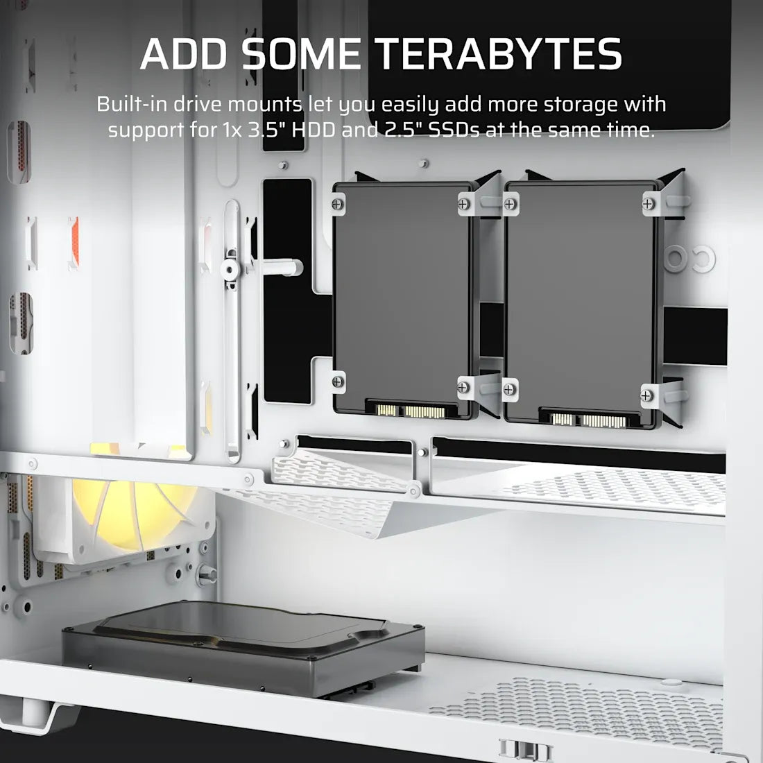 3200D RS ARGB Mid-Tower PC Case; 3x RS120 ARGB fans incl - White.