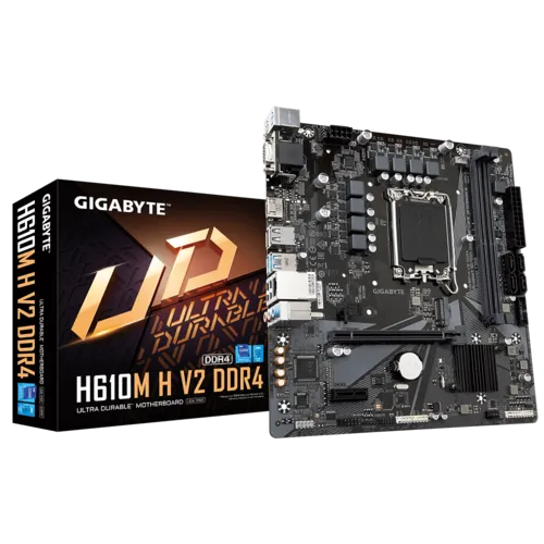 GIGABYTE Intel® H610 Chipset for LGA 1700; 2x DDR5; 1x M2; D-Sub/HDMI; mATX. 