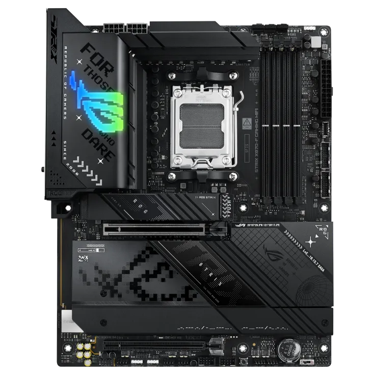 ASUS ROG STRIX X870-F GAMING WIFI, AMD, Socket AM5, AMD Ryzen 7 7th Gen, AMD Ryzen 7 8th Gen, AMD Ryzen 9 7th Gen, AMD Ryzen 9 8th Gen, AMD Ryzen 9..., DDR5-SDRAM, 192 GB, DIMM