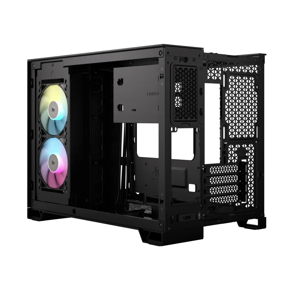 Corsair 2500X RGB, Micro Tower, PC, Black, ATX, 120,140,240,280,360 mm, 2.5,3.5"