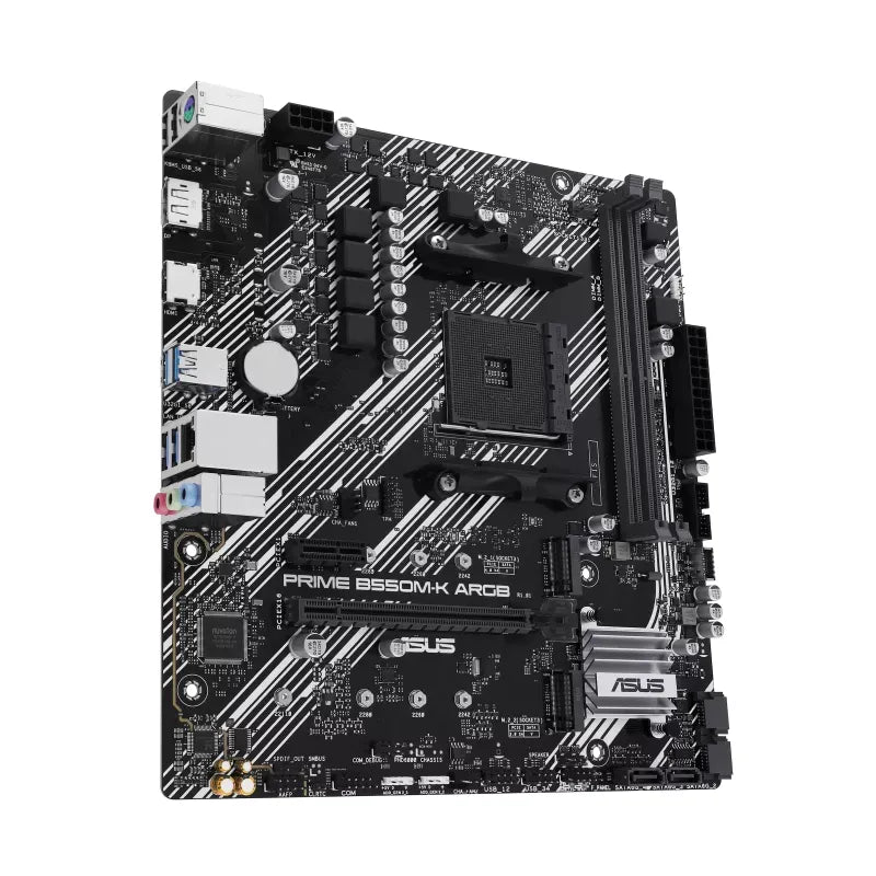 ASUS PRIME B550M-K ARGB, AMD, Socket AM4, DDR4-SDRAM, 64 GB, DIMM, Dual-channel