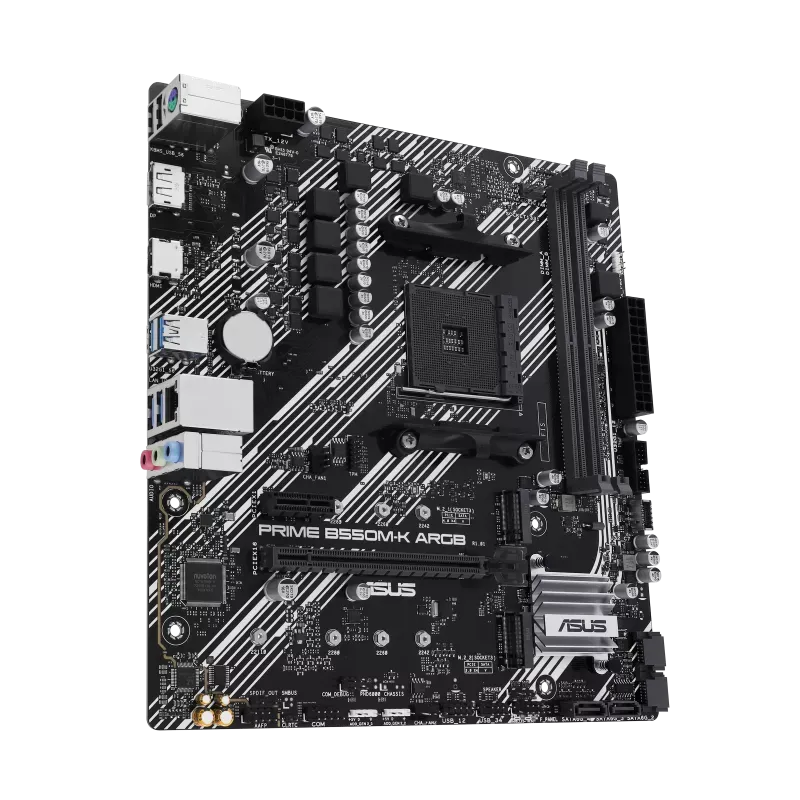 ASUS PRIME B550M-K ARGB, AMD, Socket AM4, DDR4-SDRAM, 64 GB, DIMM, Dual-channel