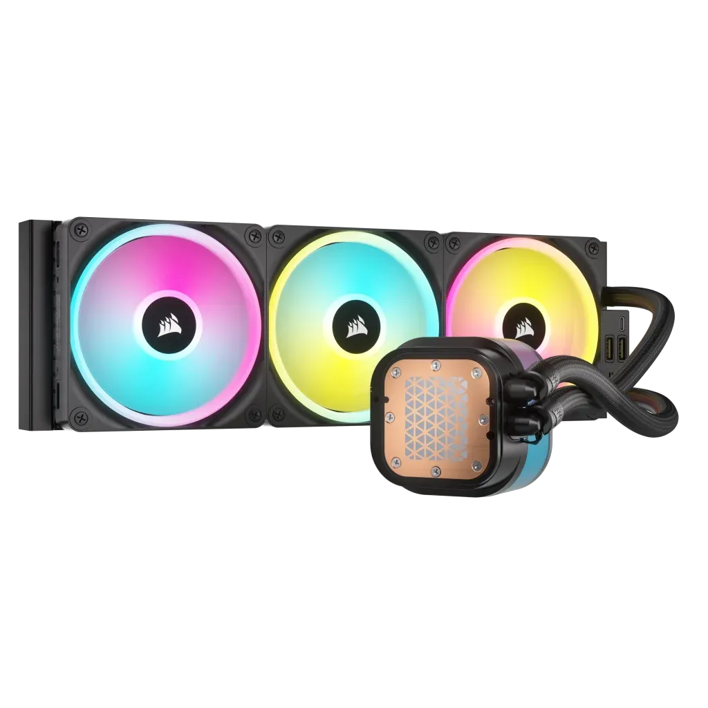 Corsair H150I, All-in-one liquid cooler, 12 cm, 63.1 cfm, Black