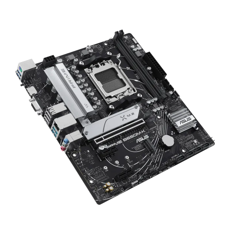 ASUS PRIME B650M-K, AMD, Socket AM5, AMD Ryzen™ 5, AMD Ryzen™ 7, AMD Ryzen 9 7th Gen, Socket AM5, DDR5-SDRAM, 96 GB