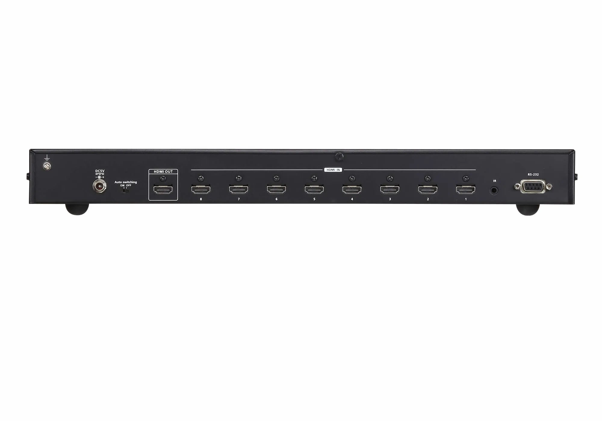 ATEN VS0801HB, HDMI, 8 x HDMI Type A Female (Black), 1 x HDMI Type A Female (Black), Black, Metal, 60 Hz