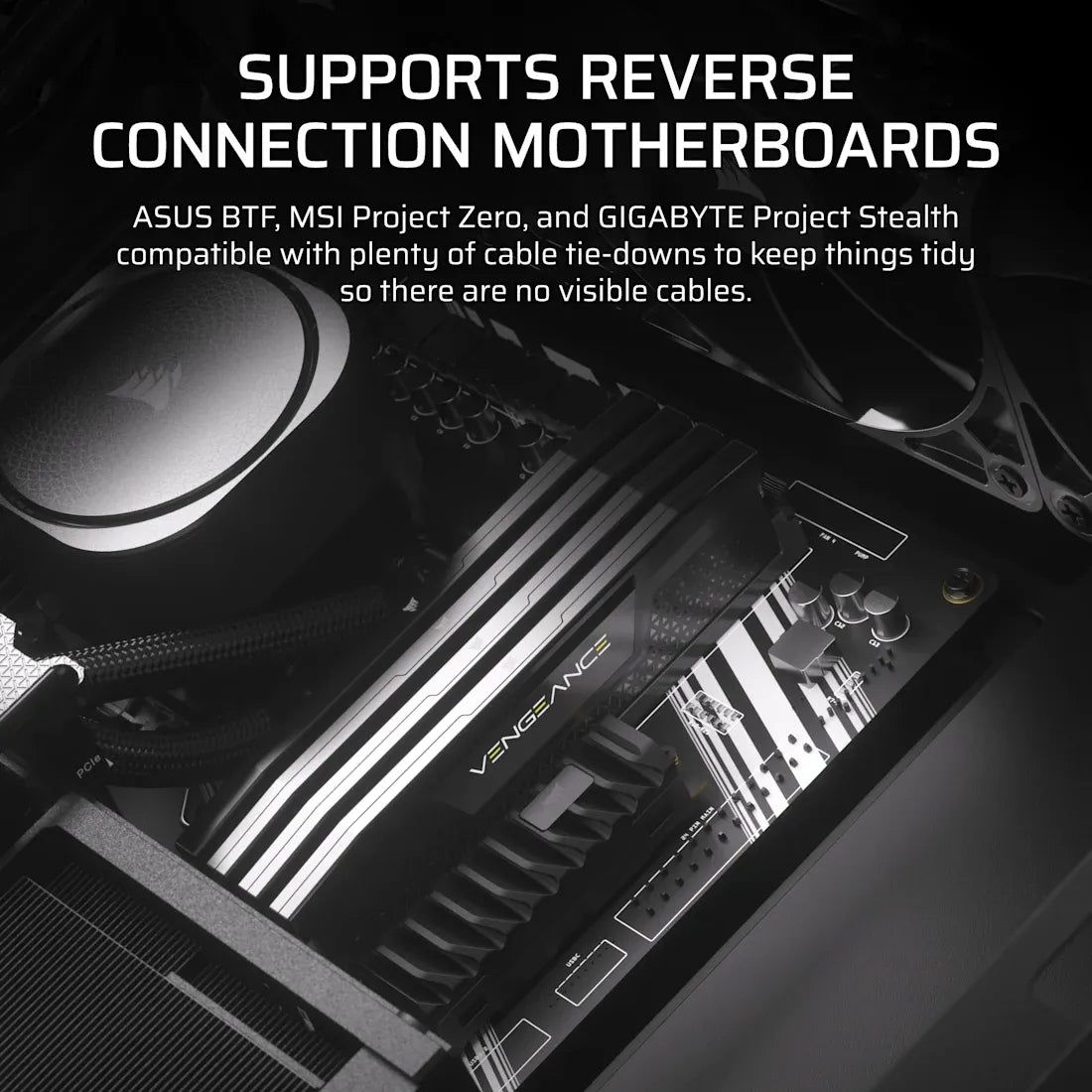 FRAME 4000D RS WOOD Modular High Airflow Mid-Tower PC Case; 4x  RS Fans; Black & Walnut.