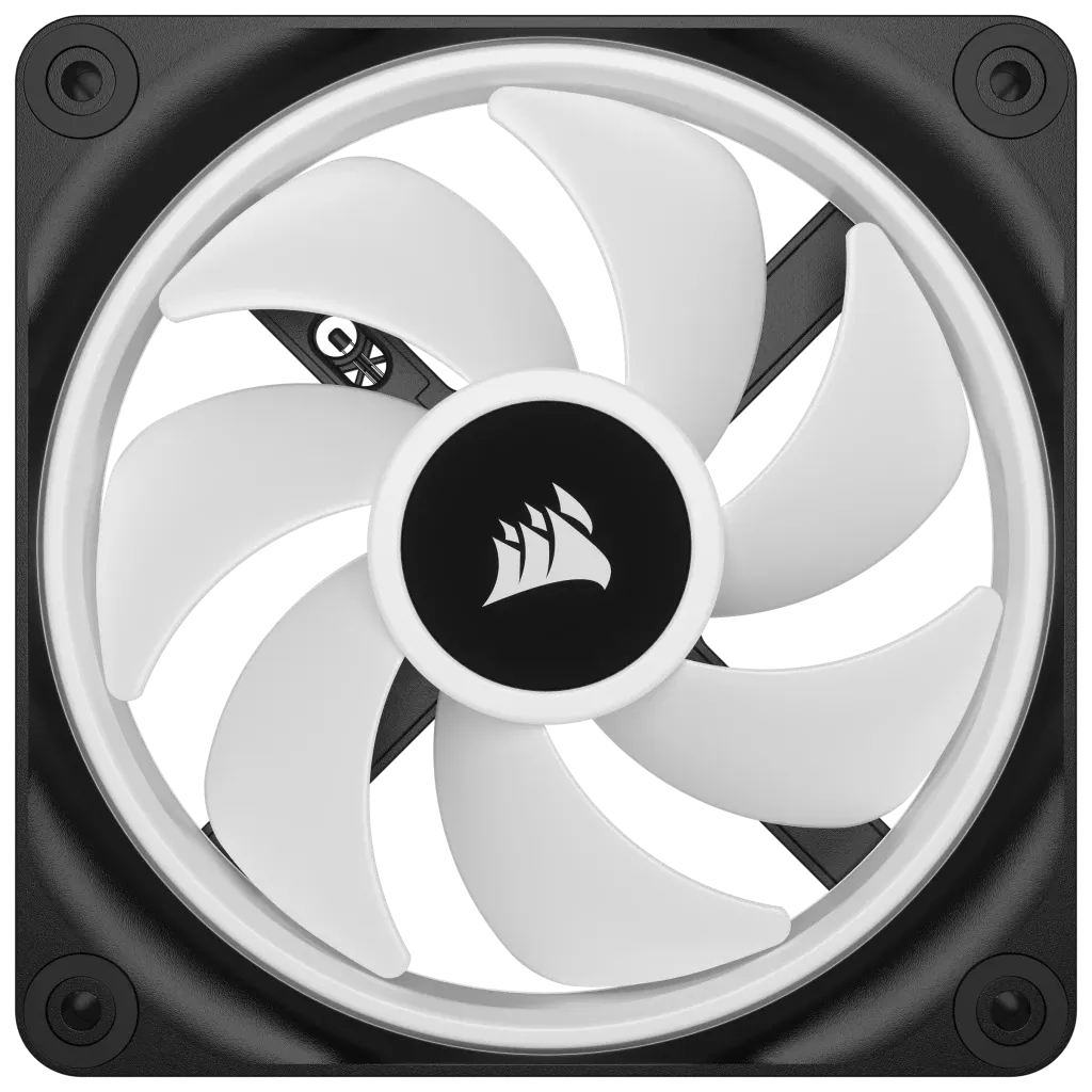 Corsair CO-9051001-WW, Fan, 12 cm, 480 RPM, 2400 RPM, 63.1 cfm, Black, White