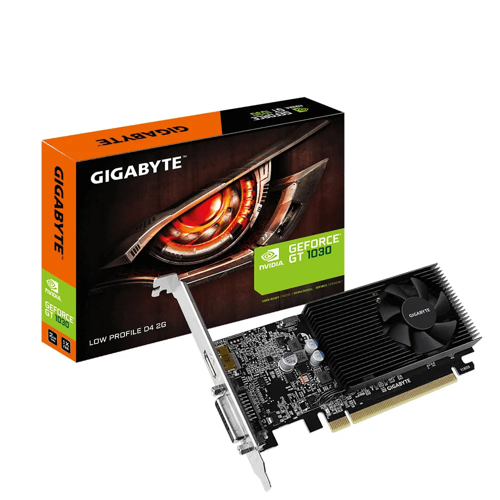 Gigabyte GV-N1030D4-2GL, GeForce GT 1030, 2 GB, GDDR4, 64 bit, 4096 x 2160 pixels, PCI Express x16 3.0