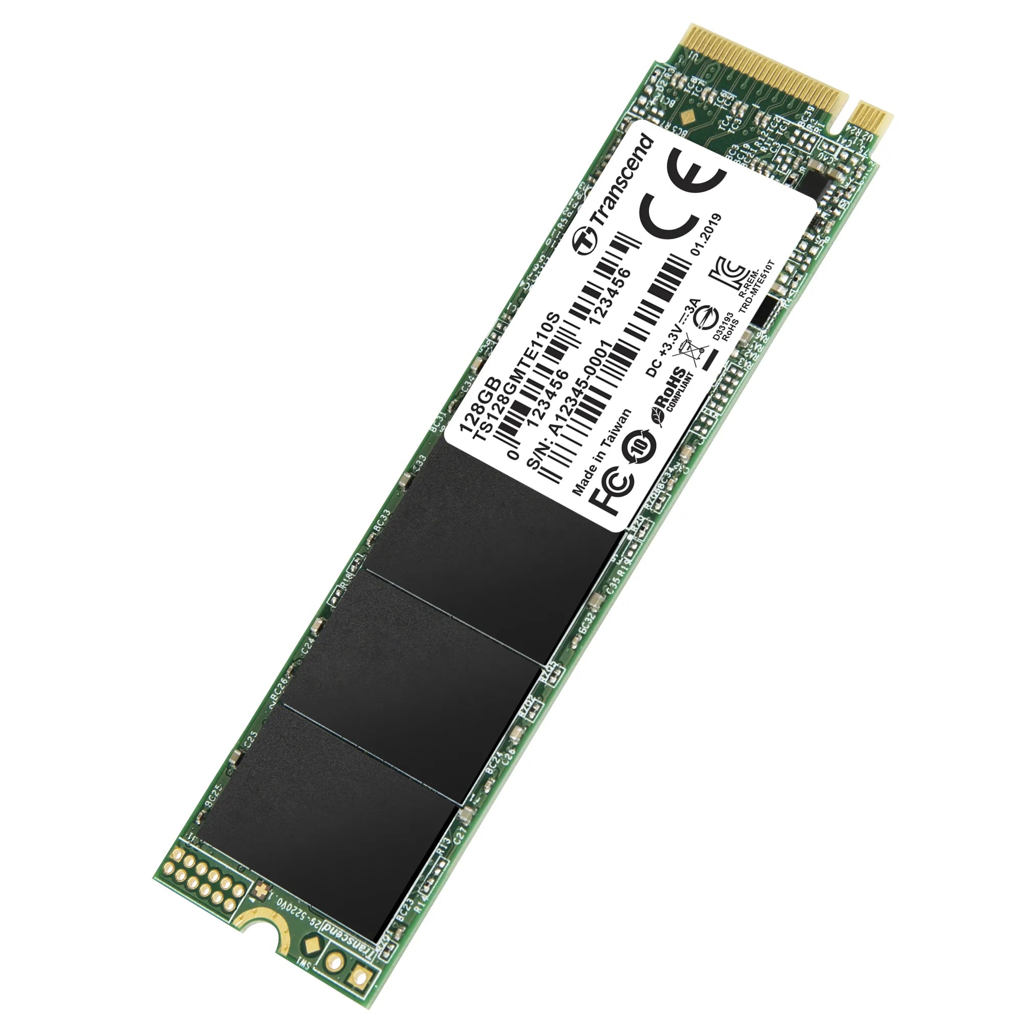 Transcend PCIe SSD 110S 128G, 128 GB, M.2, 1500 MB/s