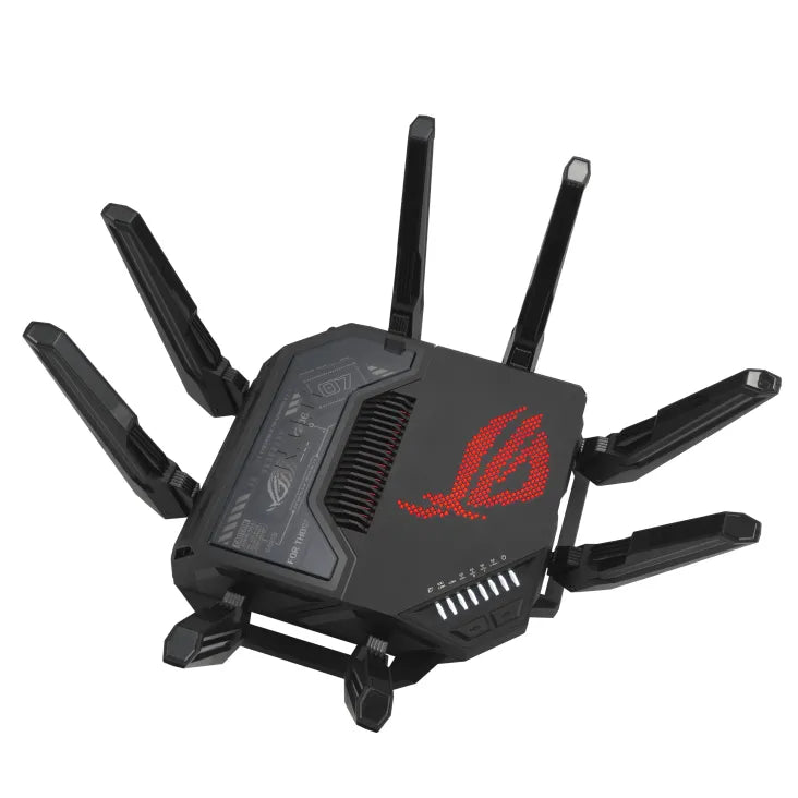 ASUS ROG Rapture GT-BE98, Wi-Fi 7 (802.11be), Quad-band (2.4 GHz / 5 GHz-1 / 5 GHz-2 / 6 GHz), Ethernet LAN, Black, Tabletop router
