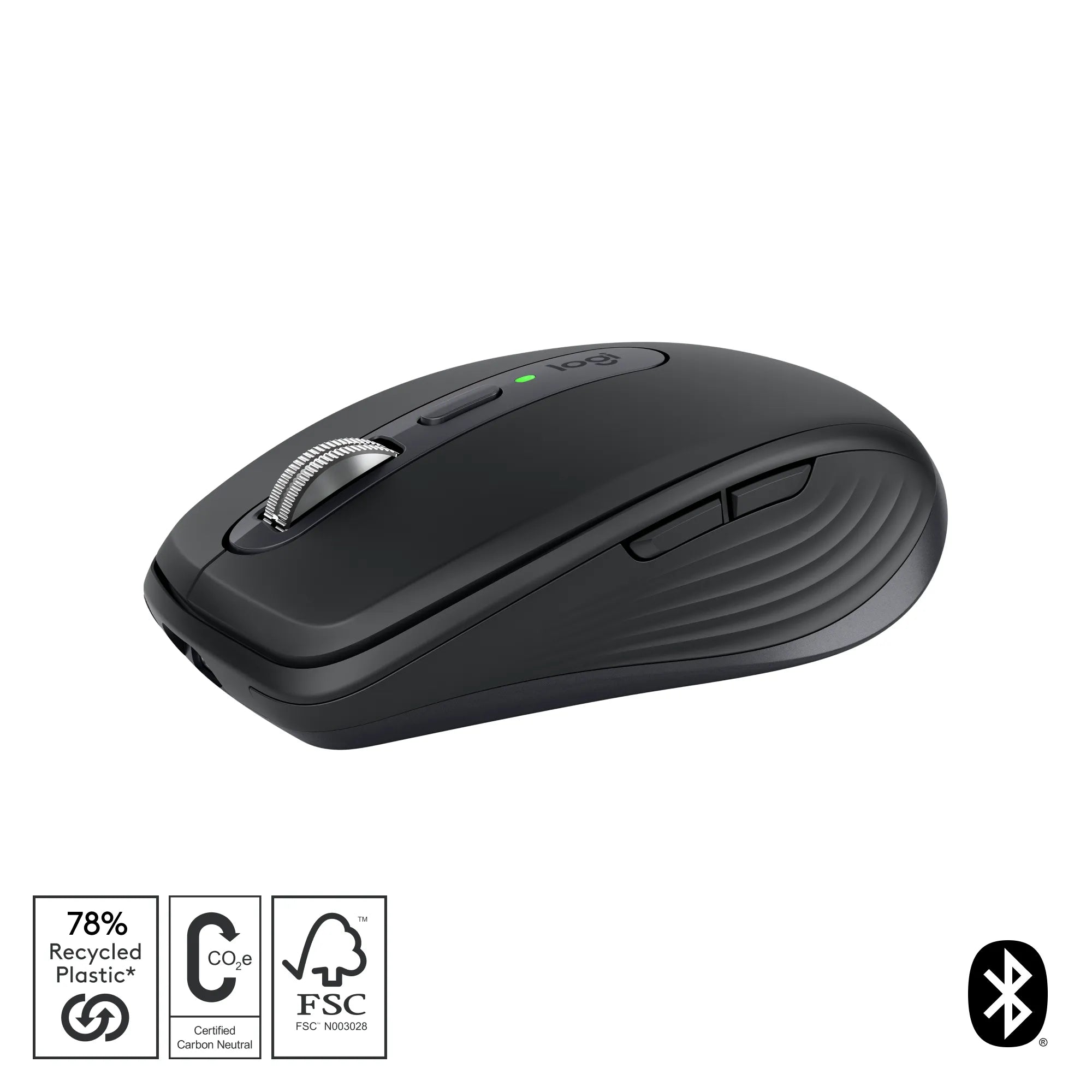 Logitech MX Anywhere 3S, Right-hand, Laser, RF Wireless + Bluetooth, 8000 DPI, Graphite