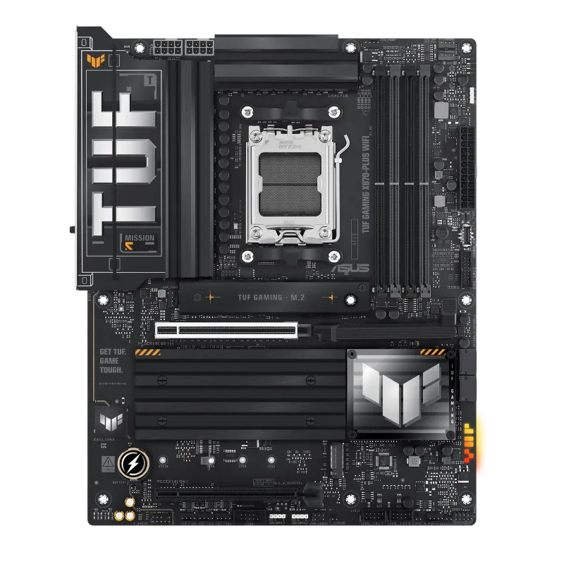 ASUS TUF GAMING X870-PLUS WIFI, AMD, Socket AM5, AMD Ryzen 7 7th Gen, AMD Ryzen 7 8th Gen, AMD Ryzen 9 7th Gen, AMD Ryzen 9 8th Gen, AMD Ryzen 9..., DDR5-SDRAM, 192 GB, DIMM