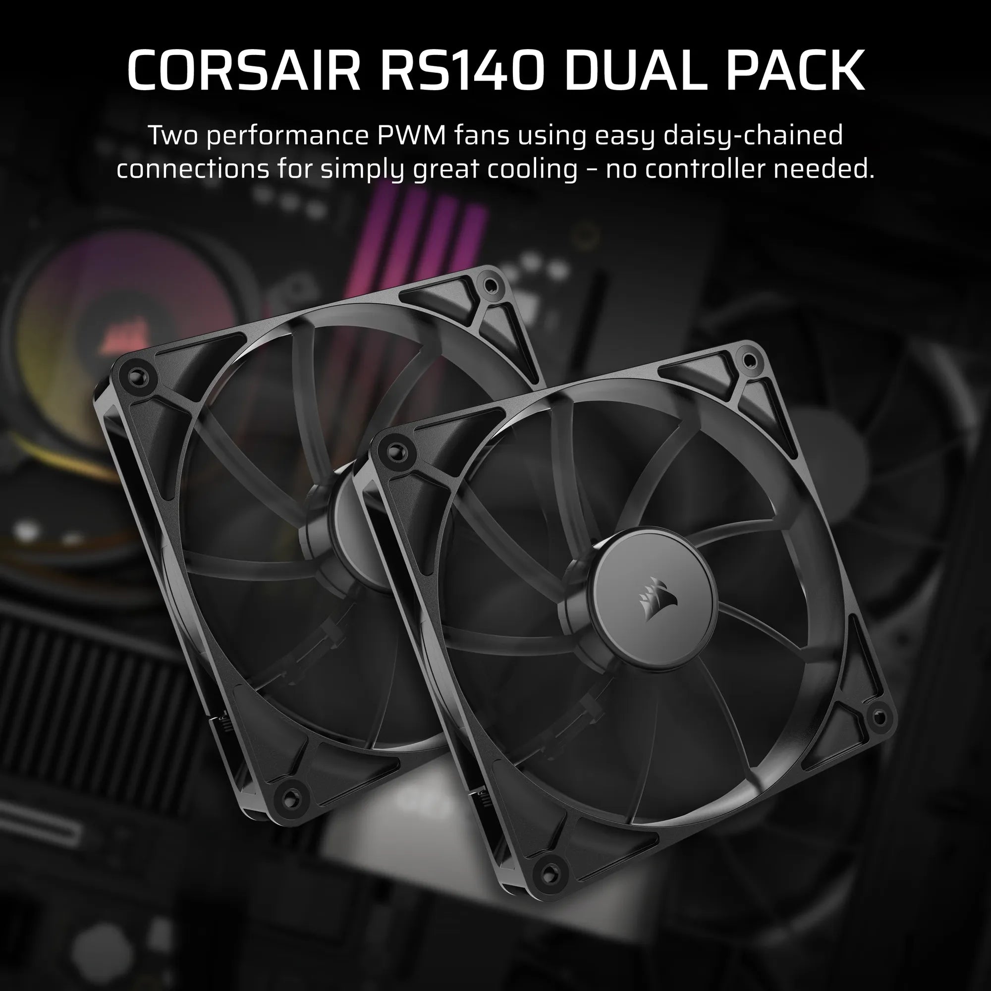 Corsair RS140, Fan, 14 cm, 330 RPM, 1700 RPM, 36 dB, 95.5 cfm