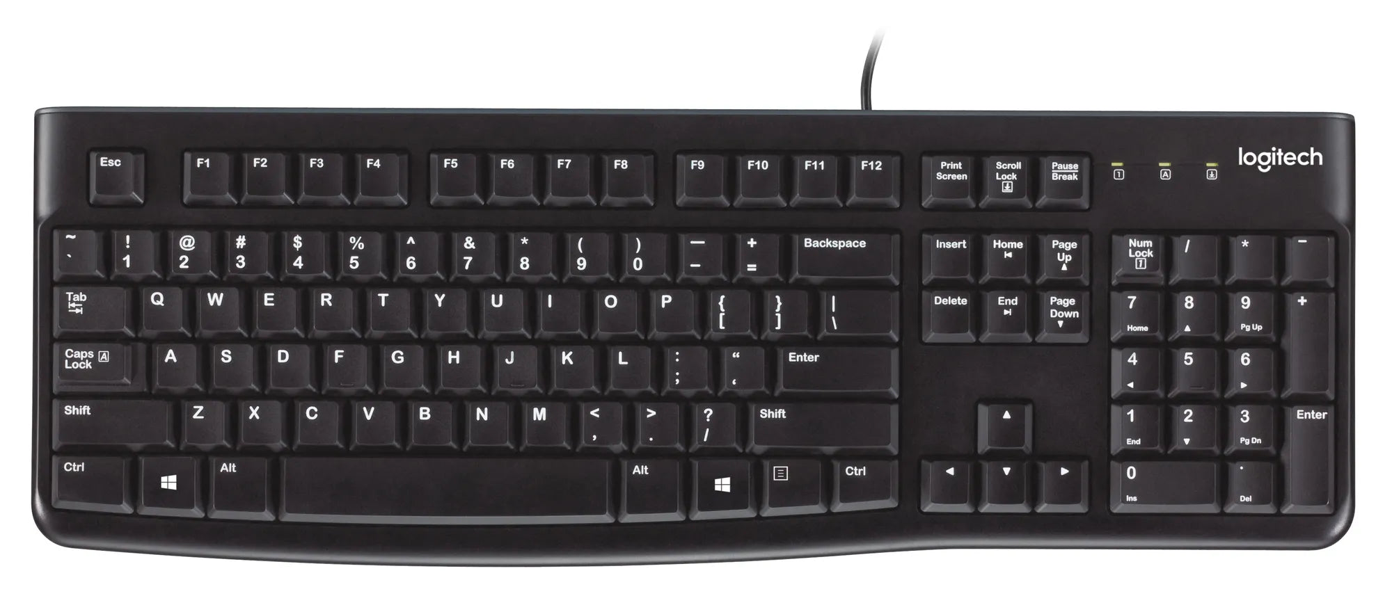 Logitech LGT-K120-US, Standard, Wired, USB, QWERTY, Black