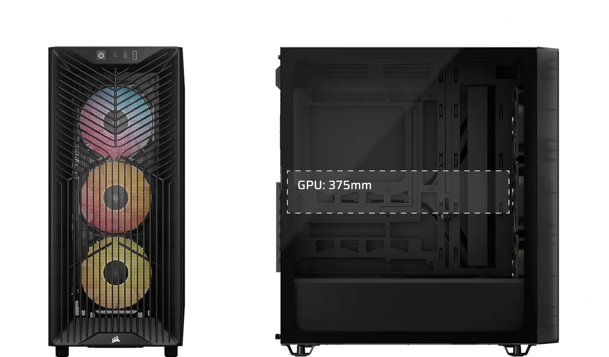 3200D RS ARGB Mid-Tower PC Case; 3x RS120 ARGB fans incl - Smoke.